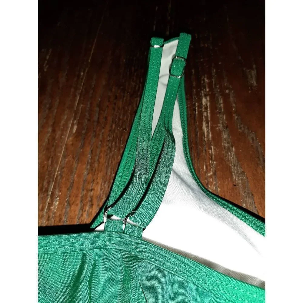 Small Green Hankerchief Style Bikini Swimsuit Bathing Suit Swimwear Top